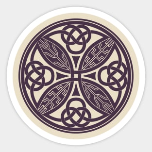 Book of Durrow Celtic Cross Purple Sticker